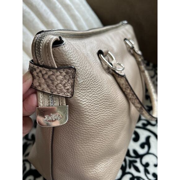 Coach Emma in Metallic Gold with Python - Picture 8 of 10